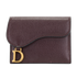 Christian Dior Saddle Card Holder, &pound;225, Accessories, Burgundy, Leather, Front view